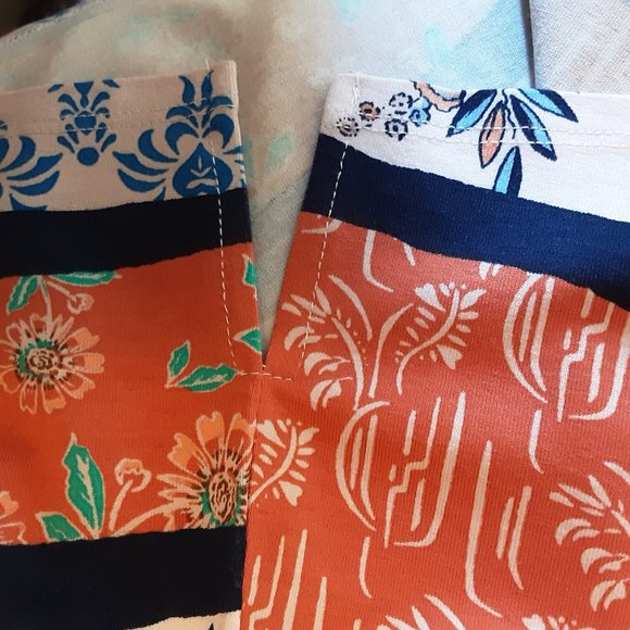 Cupio Top | Blue Tan Orange Floral | New! Small - Picture 8 of 14